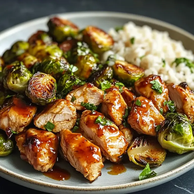 Air Fryer Sweet Chili Chicken and Brussels Sprouts
