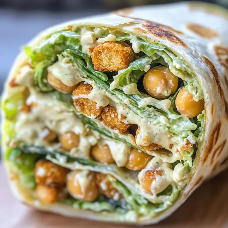 Chickpea Caesar Salad Wraps