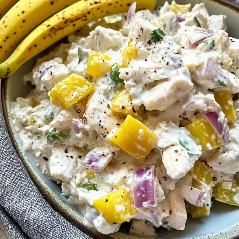 Cottage Cheese Chicken Salad with Banana Peppers