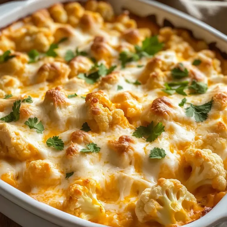 Creamy Buffalo Chicken Cauliflower Casserole Recipe