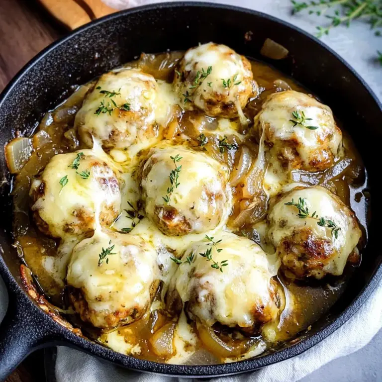 French Onion Chicken Meatballs