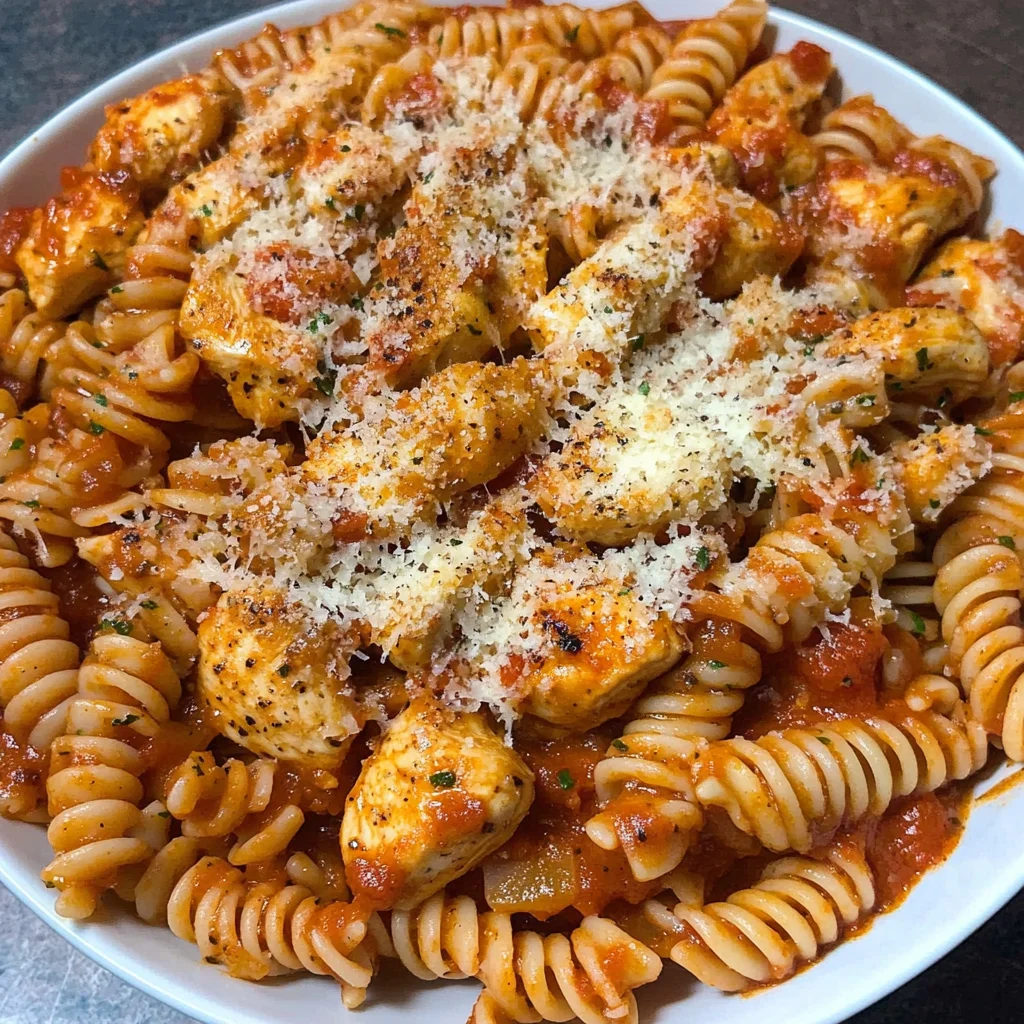 Garlic Parmesan Healthy Chicken Pasta
