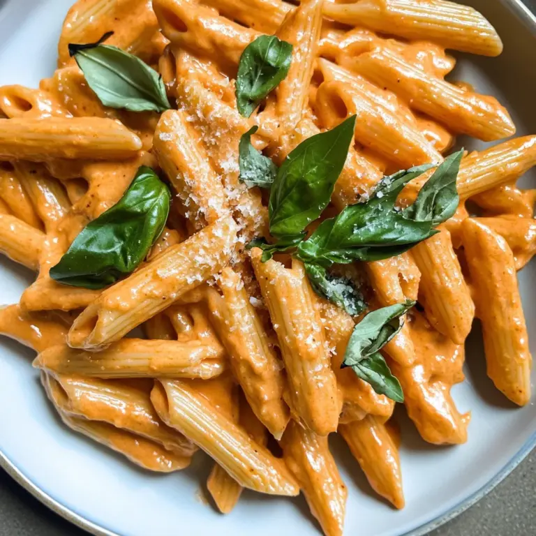 HIGH-PROTEIN CREAMY ROASTED RED PEPPER PASTA