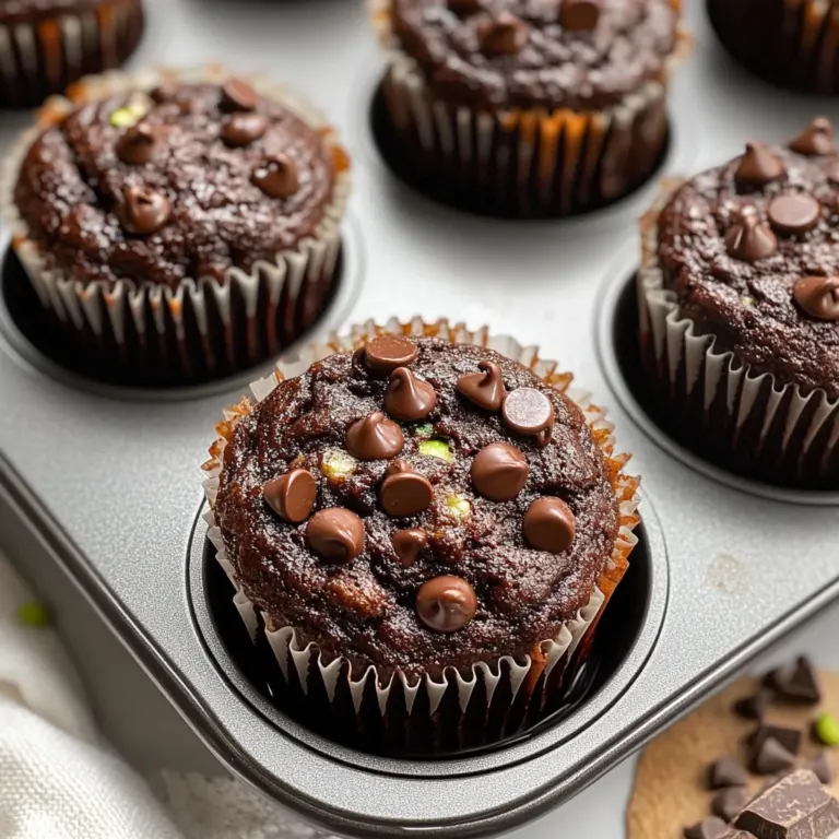 Healthy & Moist Chocolate Zucchini Muffins