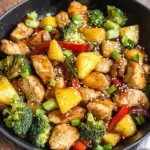 One Pan Pineapple Chicken Teriyaki Stir Fry {30 Minutes}