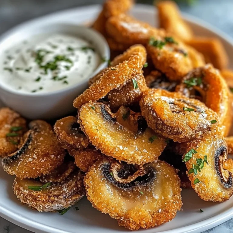 Fried Sliced Mushrooms with Ranch