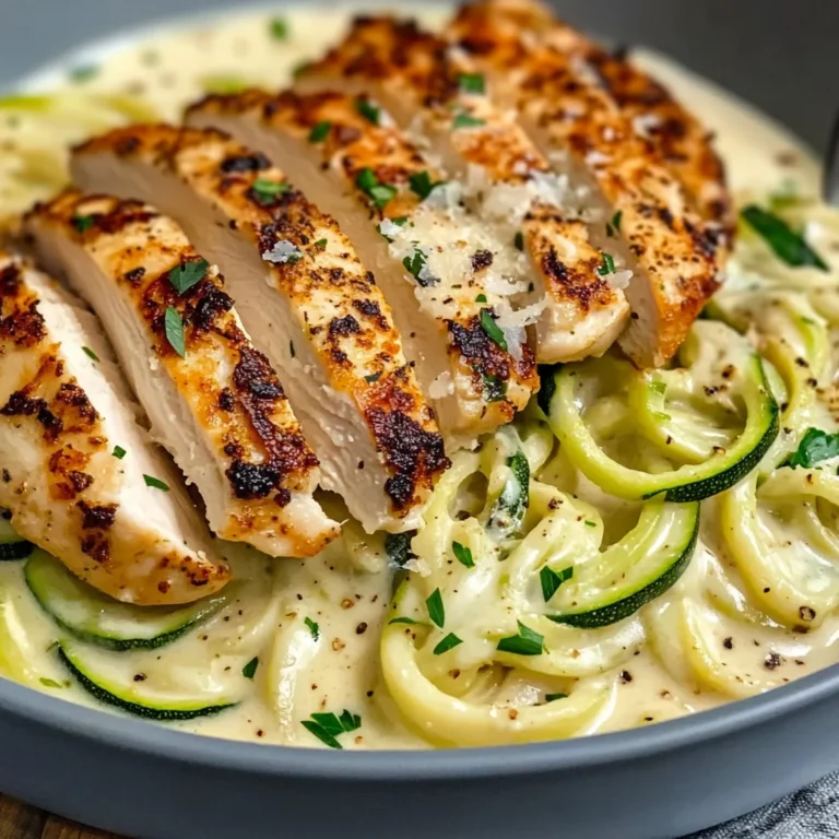 Zucchini Noodle Chicken Alfredo