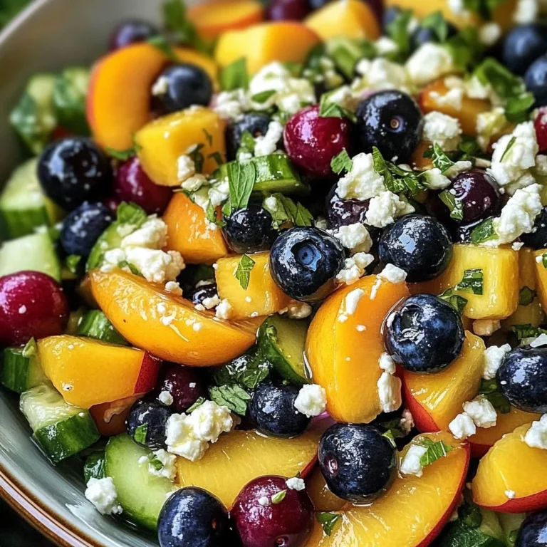 Blueberry Peach Feta Salad