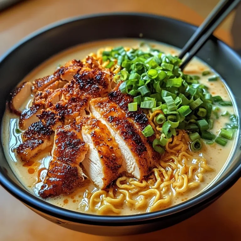 Fiery Chicken Ramen with Creamy Garlic Sauce