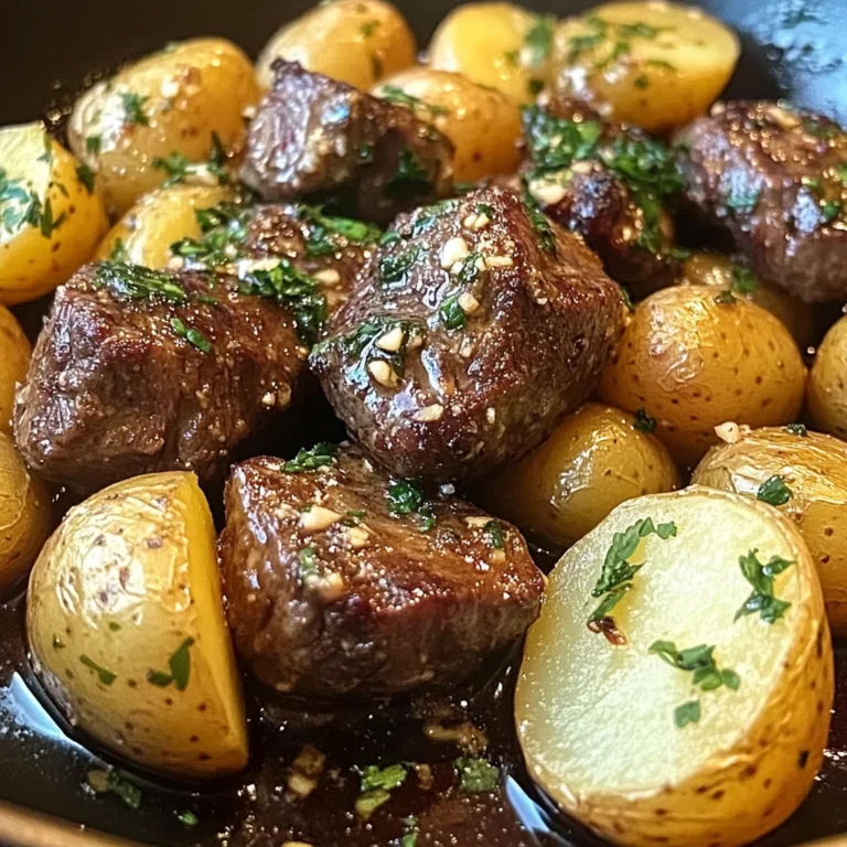 Garlic Butter Beef Bites with Potatoes